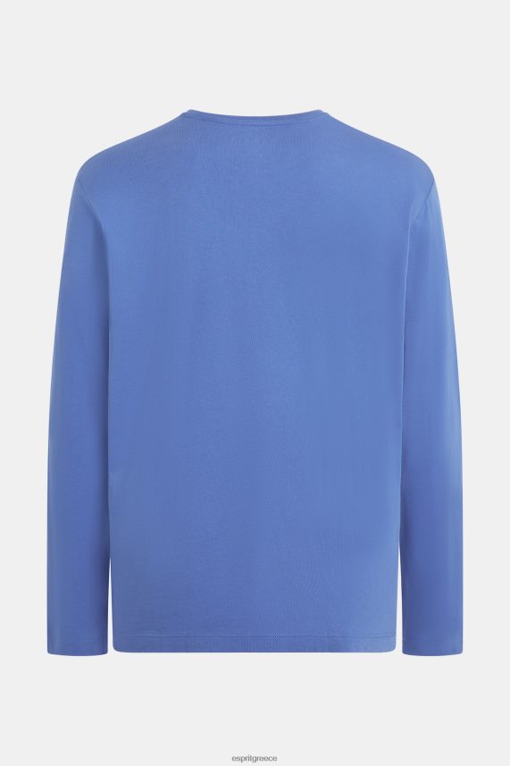 άνδρες Esprit μπλε μπλουζάκι ζέρσεϊ με λογότυπο μπλουζάκια 0J044P867