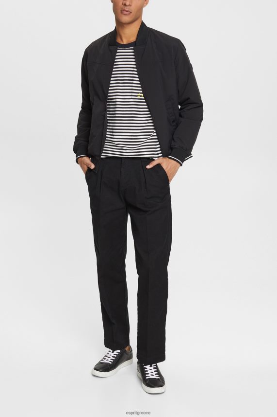 άνδρες Esprit μαύρος ριγέ πλεκτό μπλουζάκι μπλουζάκια 0J044P898