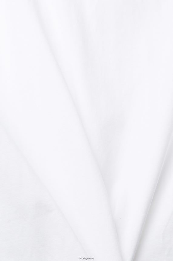 άνδρες Esprit άσπρο μπλουζάκι φανέλα με κεντημένο λογότυπο μπλουζάκια 0J044P915