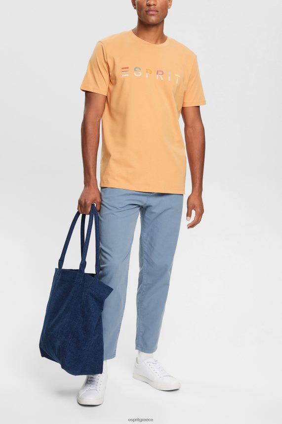 άνδρες Esprit ροδάκινο μπλουζάκι φανέλα με κεντημένο λογότυπο μπλουζάκια 0J044P918