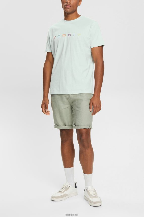 άνδρες Esprit παστέλ μπλε μπλουζάκι φανέλα με κεντημένο λογότυπο μπλουζάκια 0J044P919