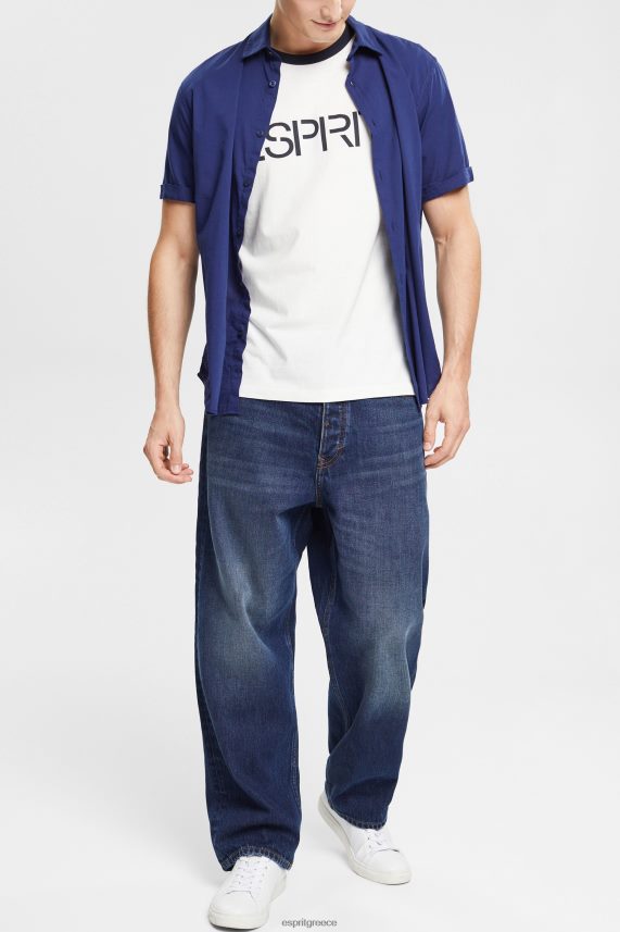 άνδρες Esprit υπόλευκο μπλουζάκι με λογότυπο ζέρσεϊ μπλουζάκια 0J044P949