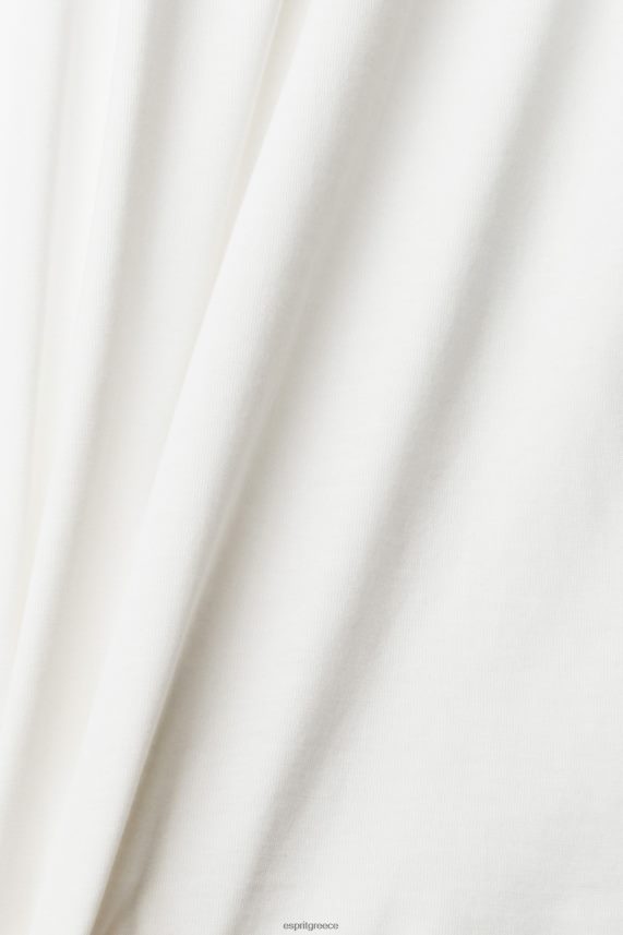 άνδρες Esprit υπόλευκο μπλουζάκι με λογότυπο ζέρσεϊ μπλουζάκια 0J044P949