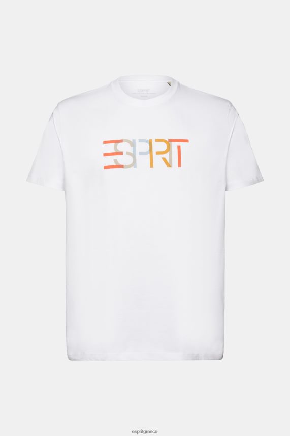 άνδρες Esprit άσπρο μπλουζάκι με στάμπα μπροστά, 100% βαμβάκι μπλουζάκια 0J044P738