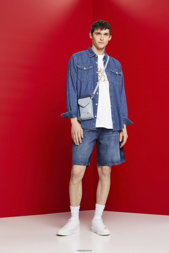 άνδρες Esprit λευκό του Σαν Φρανσίσκο μπλουζάκι με στάμπα μπροστά, 100% βαμβάκι μπλουζάκια 0J044P739