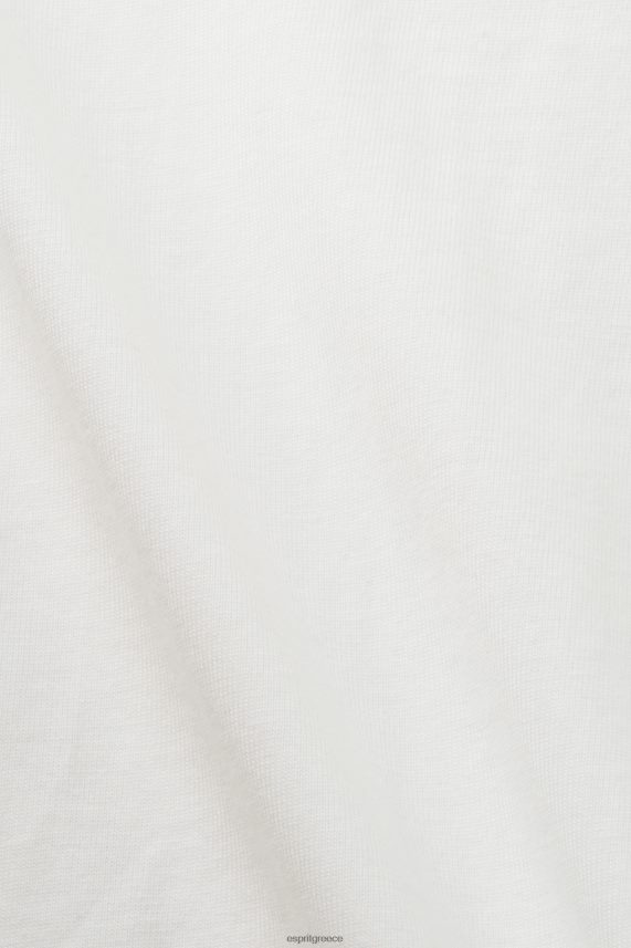 άνδρες Esprit υπόλευκο T-shirt με λογότυπο, 100% βαμβάκι μπλουζάκια 0J044P587