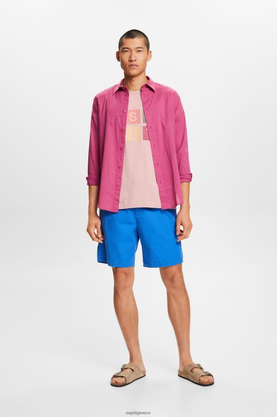 άνδρες Esprit παλιό ροζ T-shirt με λογότυπο, 100% βαμβάκι μπλουζάκια 0J044P589