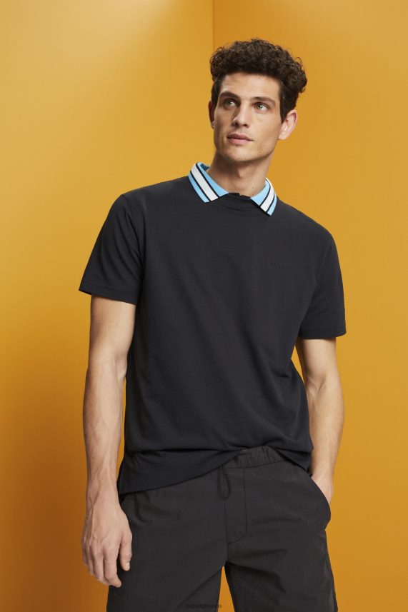 άνδρες Esprit μαύρος T-shirt με λογότυπο, 100% βαμβάκι μπλουζάκια 0J044P668