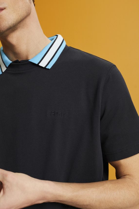 άνδρες Esprit μαύρος T-shirt με λογότυπο, 100% βαμβάκι μπλουζάκια 0J044P668