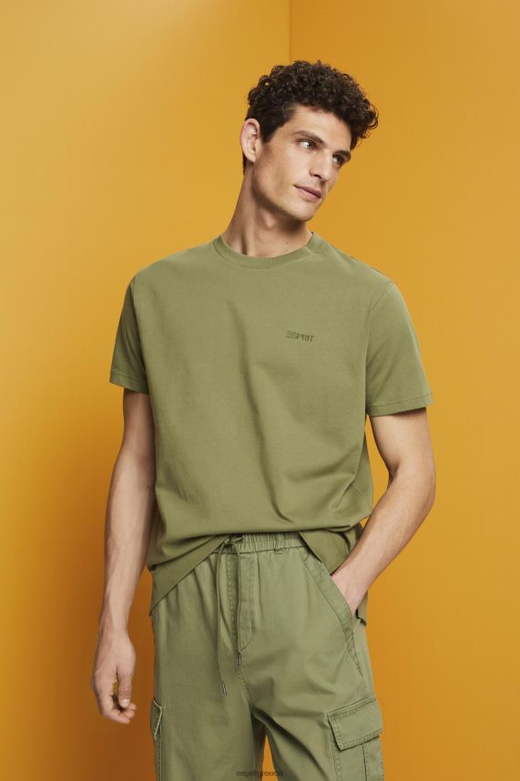 άνδρες Esprit ελιά T-shirt με λογότυπο, 100% βαμβάκι μπλουζάκια 0J044P669