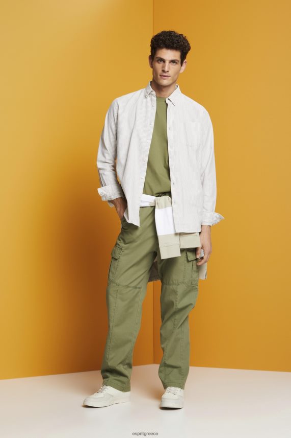 άνδρες Esprit ελιά T-shirt με λογότυπο, 100% βαμβάκι μπλουζάκια 0J044P669