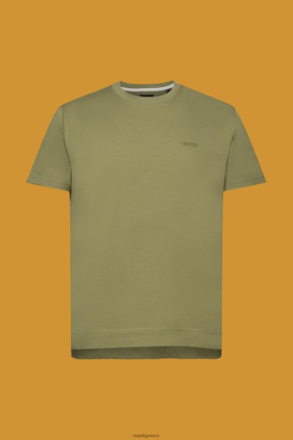 άνδρες Esprit ελιά T-shirt με λογότυπο, 100% βαμβάκι μπλουζάκια 0J044P669