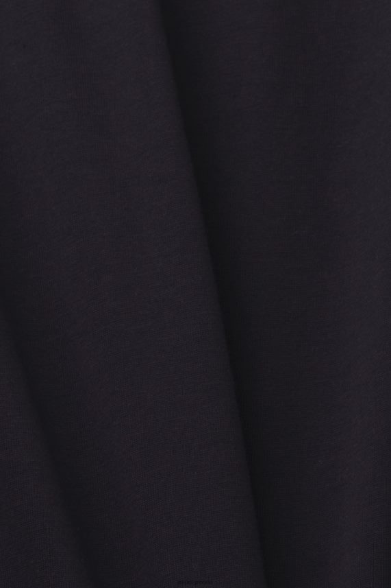 άνδρες Esprit μαύρος T-shirt με λογότυπο ζέρσεϊ, 100% βαμβάκι μπλουζάκια 0J044P733