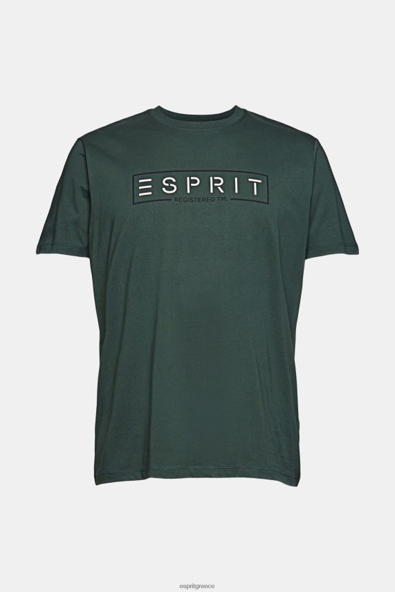άνδρες Esprit γαλαζοπράσινο T-shirt με λογότυπο ζέρσεϊ, 100% βαμβάκι μπλουζάκια 0J044P734