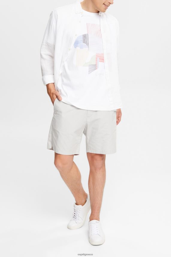 άνδρες Esprit άσπρο βιώσιμο βαμβακερό t-shirt εικονογράφηση μπλουζάκια 0J044P939