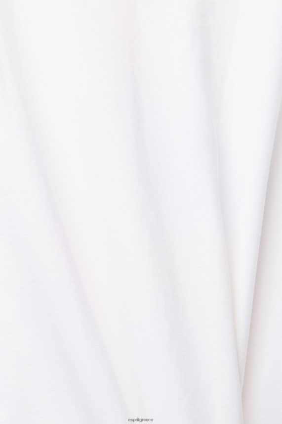 άνδρες Esprit άσπρο βιώσιμο βαμβακερό t-shirt εικονογράφηση μπλουζάκια 0J044P939