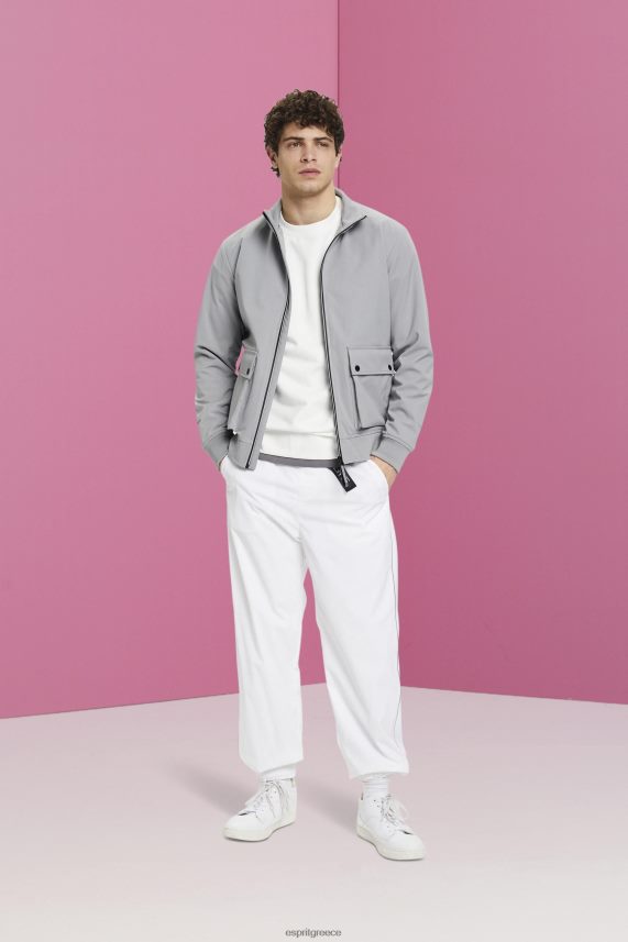 άνδρες Esprit μέτριο γκρι σακάκι από μαλακό κέλυφος ψαροκόκαλο μπουφάν 0J044P729