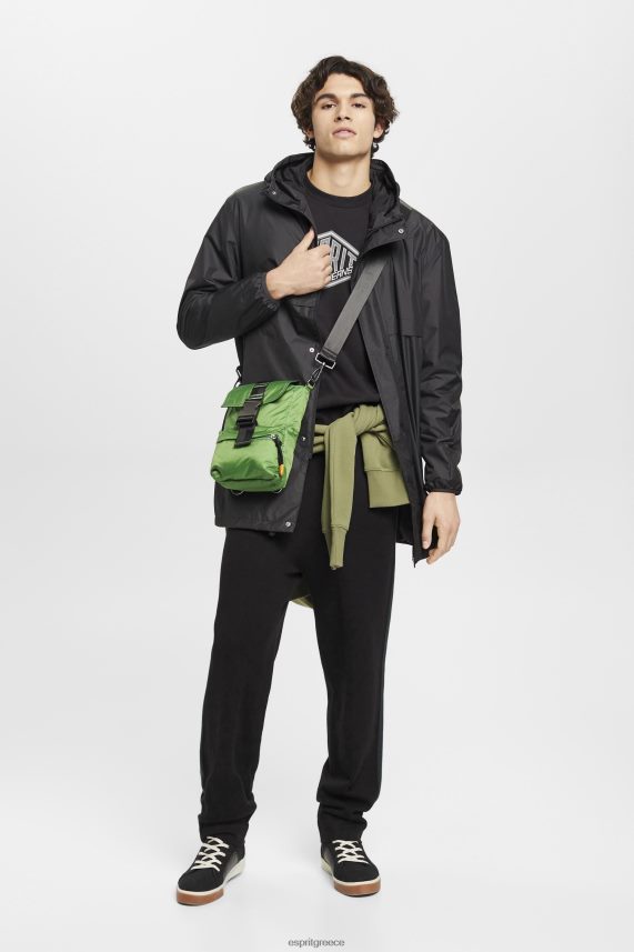 άνδρες Esprit μαύρος ελαφρύ αδιάβροχο μπουφάν με κουκούλα μπουφάν 0J044P764