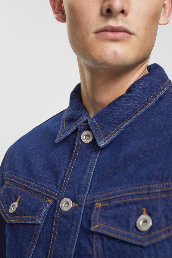 άνδρες Esprit μπλε σκούρο πλύσιμο τζιν μπουφάν μπουφάν 0J044P879