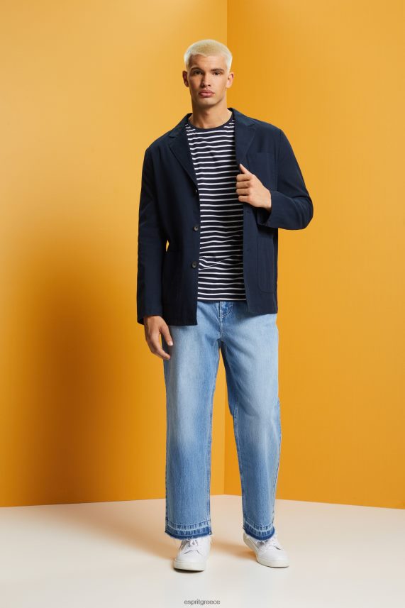 άνδρες Esprit ΠΟΛΕΜΙΚΟ ΝΑΥΤΙΚΟ σακάκι blazer από βαμβάκι μπουφάν 0J044P621
