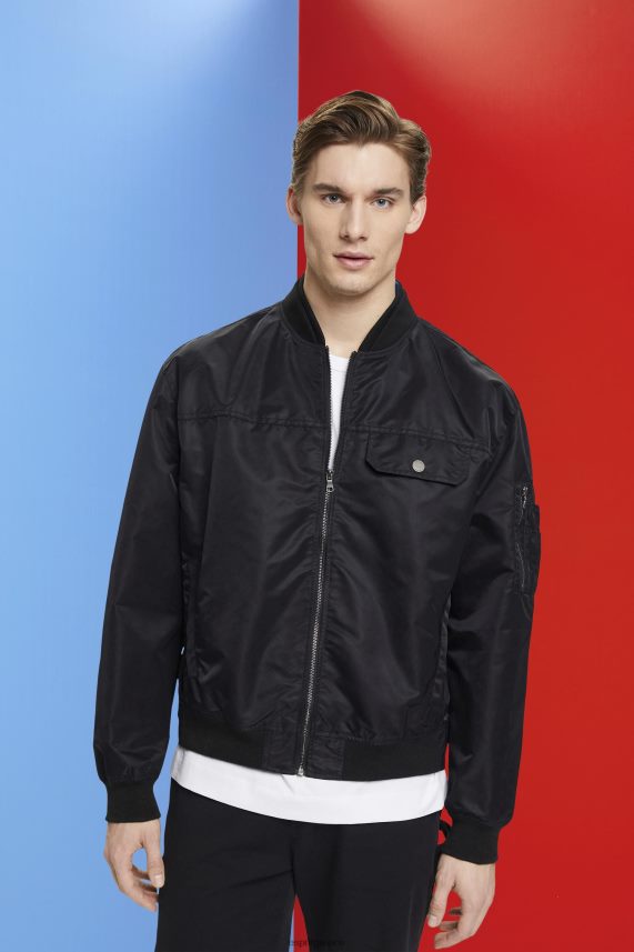 άνδρες Esprit μαύρος bomber jacket μπουφάν 0J044P676