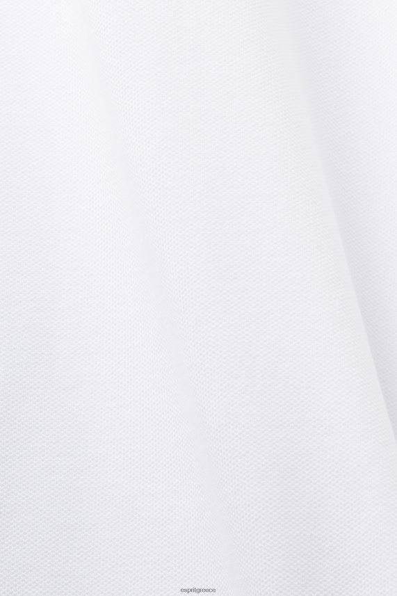 άνδρες Esprit άσπρο μπλουζάκι πόλο από βαμβακερό δίχτυ πόλο 0J044P567