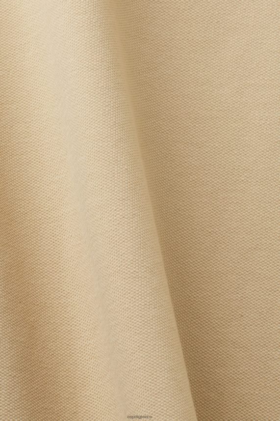 άνδρες Esprit ωχρό χακί μπλουζάκι πόλο από βαμβακερό δίχτυ πόλο 0J044P568