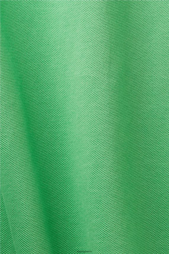 άνδρες Esprit πράσινος μπλουζάκι πόλο από βαμβακερό δίχτυ πόλο 0J044P569