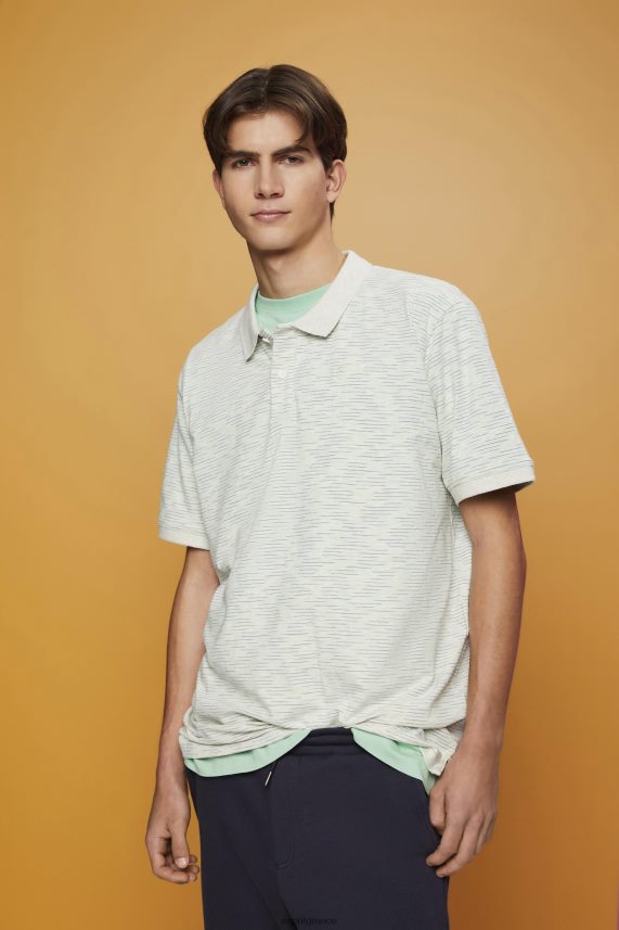 άνδρες Esprit πράσινο εσπεριδοειδών μπλουζάκι πόλο με λεπτές ρίγες πόλο 0J044P703