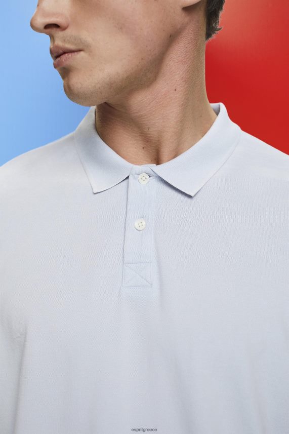 άνδρες Esprit παστέλ μπλε βαμβακερό πικέ πόλο μπλουζάκι πόλο 0J044P709