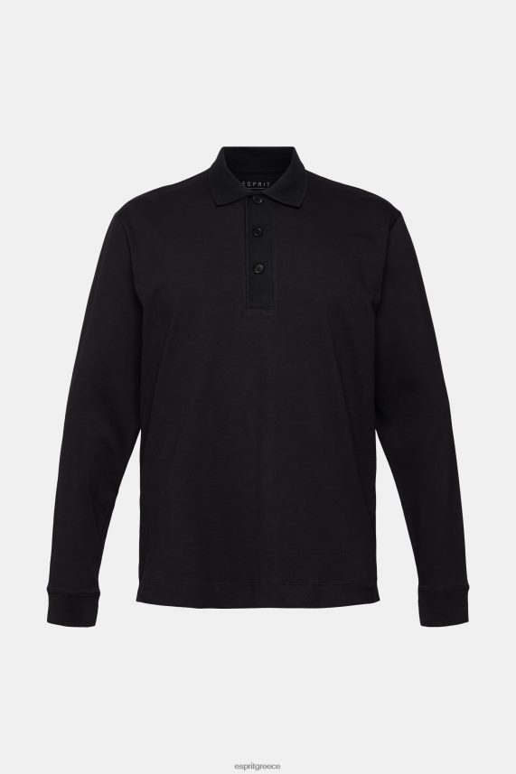 άνδρες Esprit μαύρος μακρυμάνικο μπλουζάκι πόλο πόλο 0J044P819