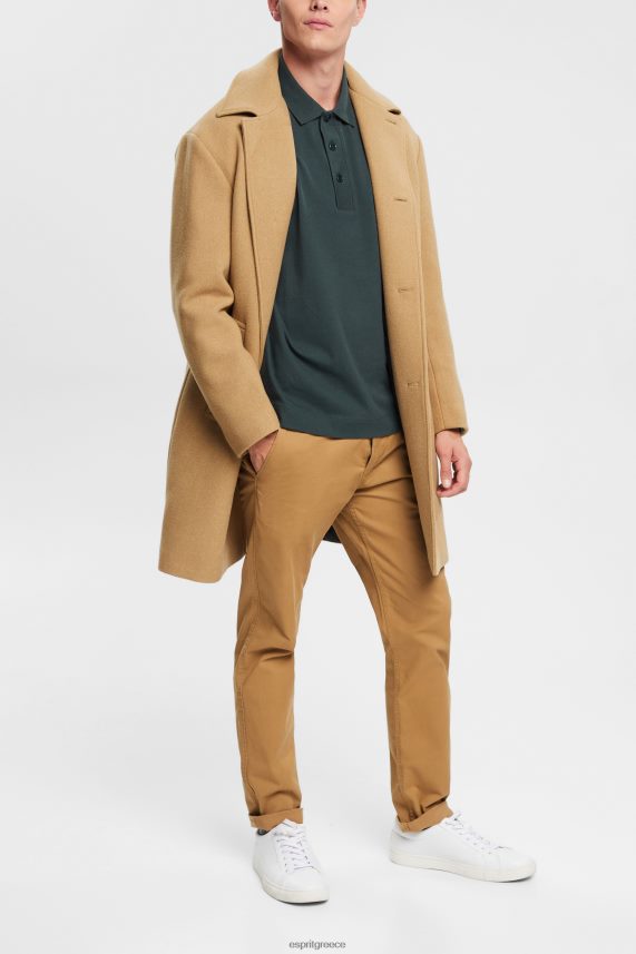 άνδρες Esprit σκούρο γαλαζοπράσινο μακρυμάνικο μπλουζάκι πόλο πόλο 0J044P820