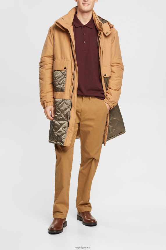 άνδρες Esprit κόκκινο μπορντό μακρυμάνικο μπλουζάκι πόλο πόλο 0J044P821