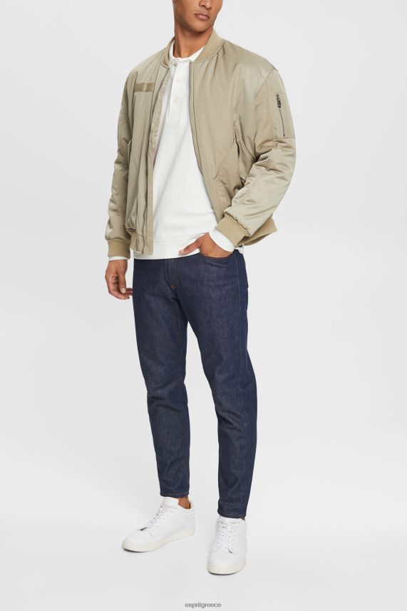 άνδρες Esprit υπόλευκο μακρυμάνικο πικέ πόλο μπλουζάκι πόλο 0J044P951