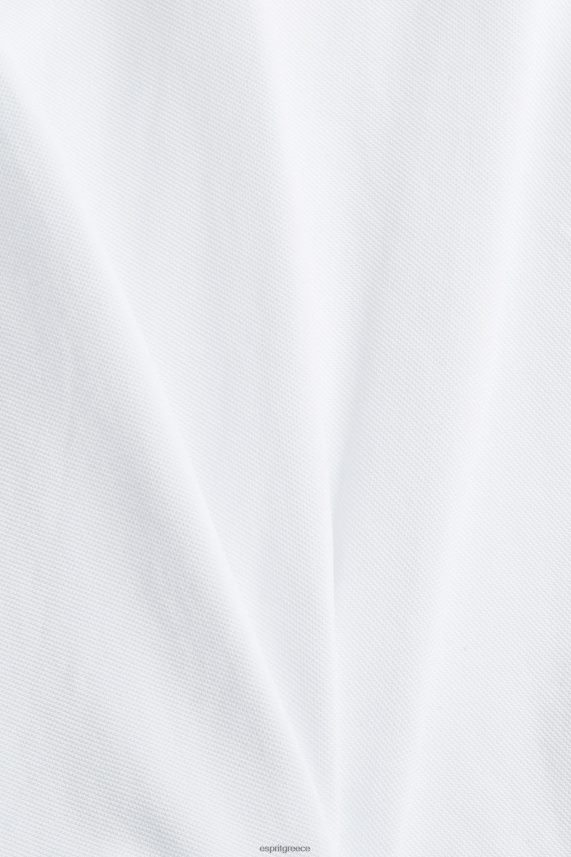 άνδρες Esprit άσπρο βαμβακερό πικέ πόλο μπλουζάκι pima πόλο 0J044P924