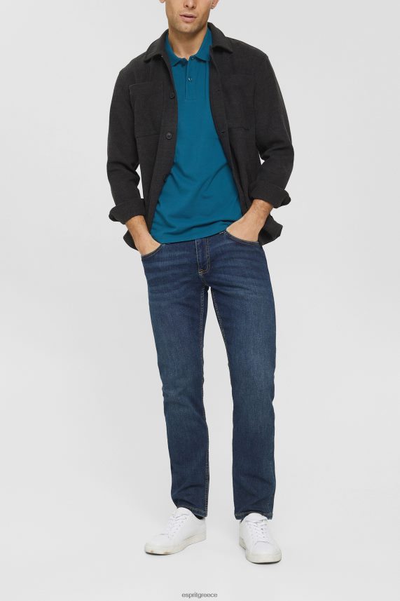 άνδρες Esprit μπλε βενζίνης βαμβακερό πικέ πόλο μπλουζάκι pima πόλο 0J044P926