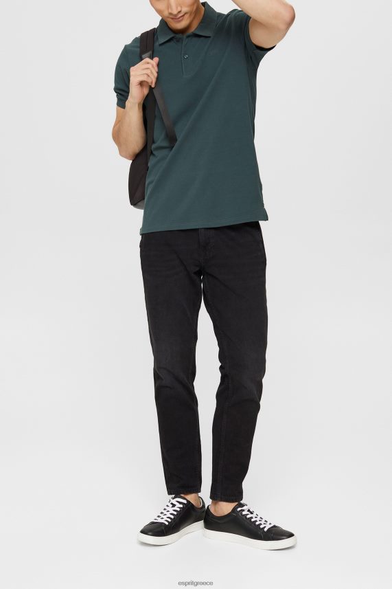 άνδρες Esprit γαλαζοπράσινο βαμβακερό πικέ πόλο μπλουζάκι pima πόλο 0J044P927
