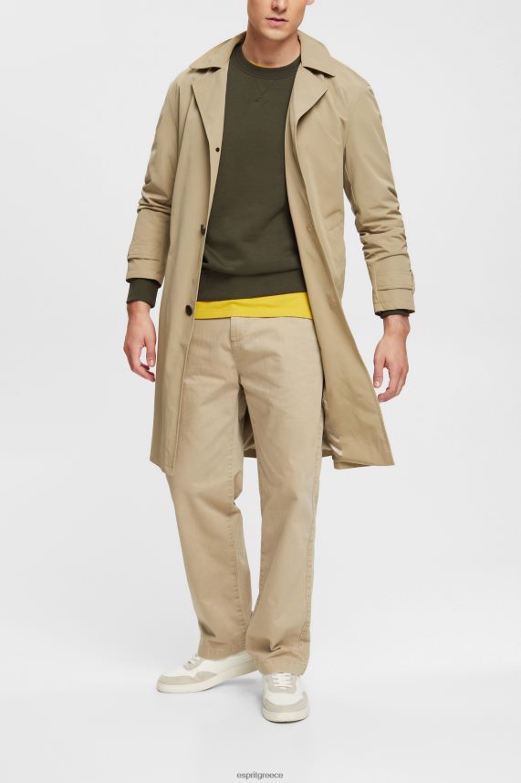 άνδρες Esprit άσπρο φαρδύ μπατζάκι, βιώσιμο βαμβακερό παντελόνι παντελόνι & παντελόνι 0J044P330