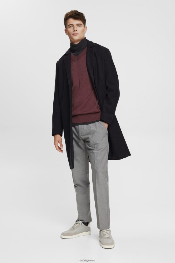 άνδρες Esprit γκρί φανελένιο παντελόνι σε λεπτή εφαρμογή παντελόνι & παντελόνι 0J044P692