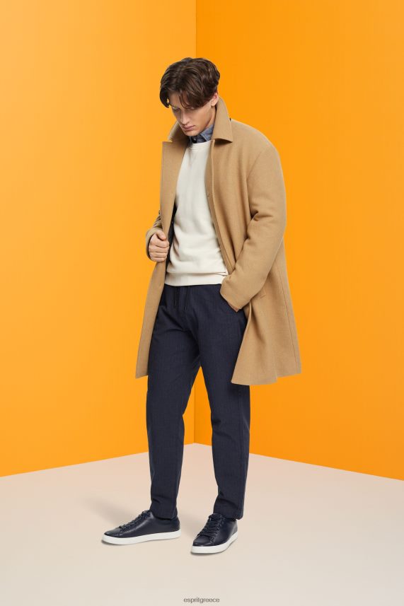 άνδρες Esprit σκούρο μπλε παντελόνι με ρίγες με κορδόνι στη μέση παντελόνι & παντελόνι 0J044P816