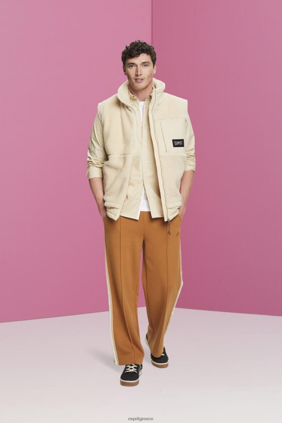 άνδρες Esprit μπεζ βαμβακερό πουκάμισο με κουμπιά πουκάμισα 0J044P659