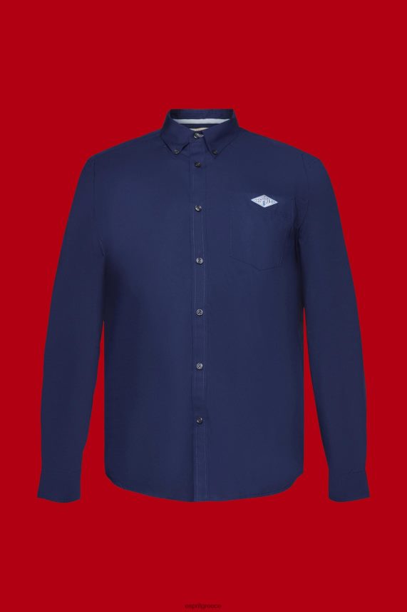 άνδρες Esprit ΠΟΛΕΜΙΚΟ ΝΑΥΤΙΚΟ βαμβακερό πουκάμισο με κουμπιά πουκάμισα 0J044P660