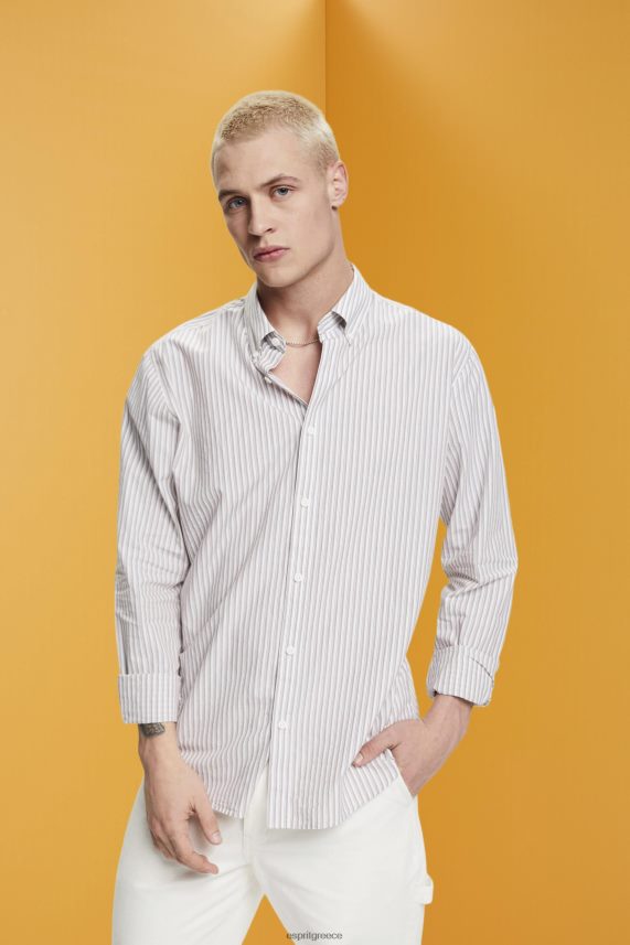 άνδρες Esprit είδος ζαχαροτού ριγέ βιώσιμο βαμβακερό πουκάμισο πουκάμισα 0J044P705