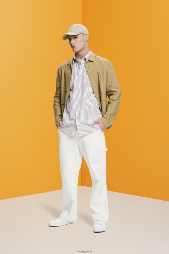 άνδρες Esprit είδος ζαχαροτού ριγέ βιώσιμο βαμβακερό πουκάμισο πουκάμισα 0J044P705