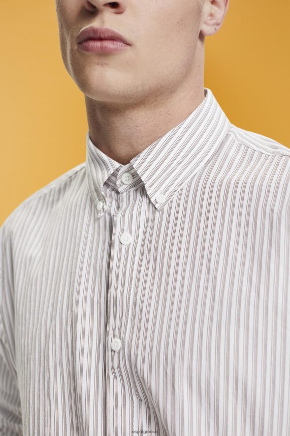 άνδρες Esprit είδος ζαχαροτού ριγέ βιώσιμο βαμβακερό πουκάμισο πουκάμισα 0J044P705