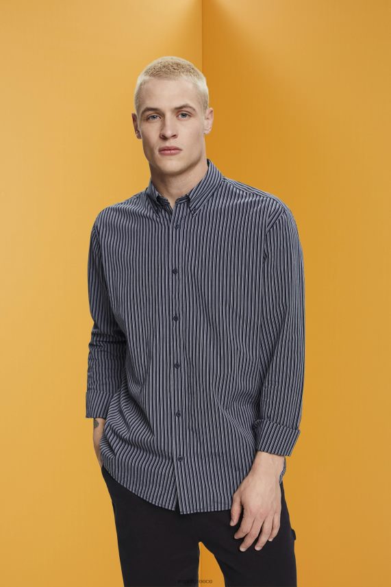 άνδρες Esprit ΠΟΛΕΜΙΚΟ ΝΑΥΤΙΚΟ ριγέ βιώσιμο βαμβακερό πουκάμισο πουκάμισα 0J044P706