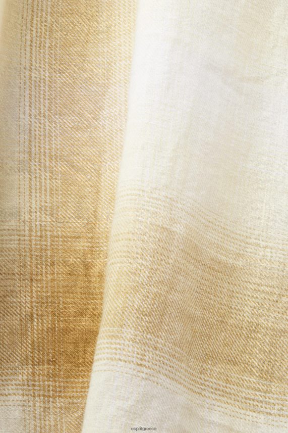 άνδρες Esprit πάγος καρό πουκάμισο ταρτάν από βαμβάκι και κάνναβη πουκάμισα 0J044P714