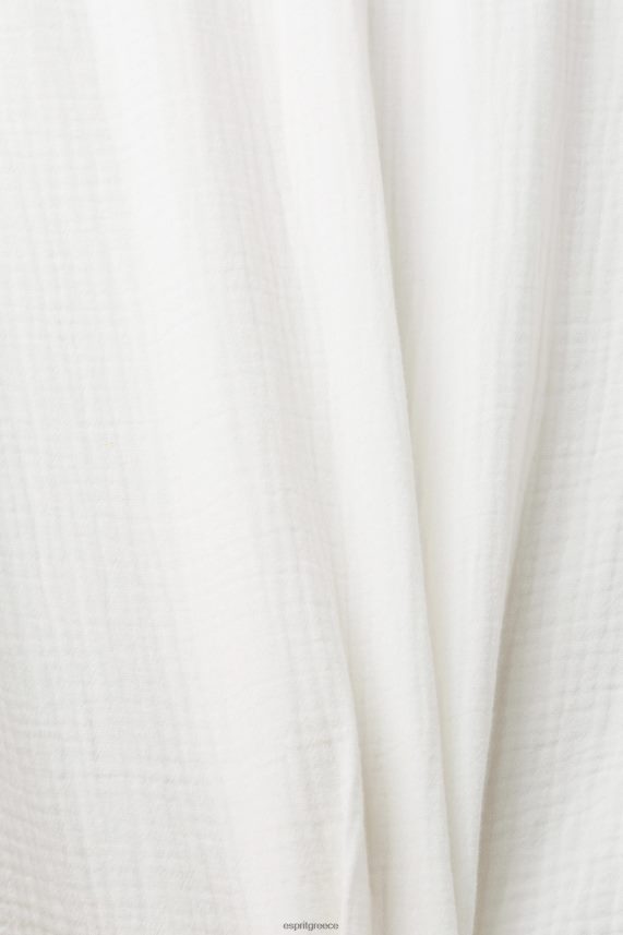 άνδρες Esprit υπόλευκο βιώσιμο βαμβακερό πουκάμισο μουσελίνας πουκάμισα 0J044P755