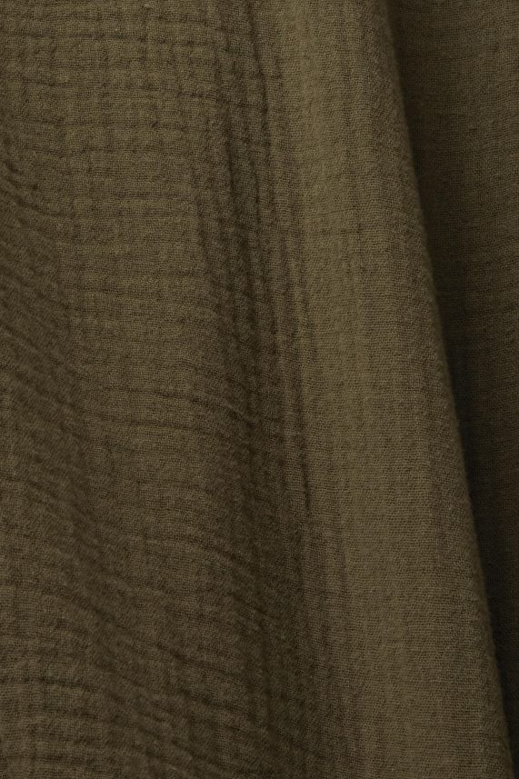 άνδρες Esprit χακί πράσινο βιώσιμο βαμβακερό πουκάμισο μουσελίνας πουκάμισα 0J044P756