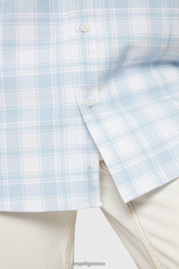 άνδρες Esprit γαλάζιο καρό φανελένιο πουκάμισο πουκάμισα 0J044P791